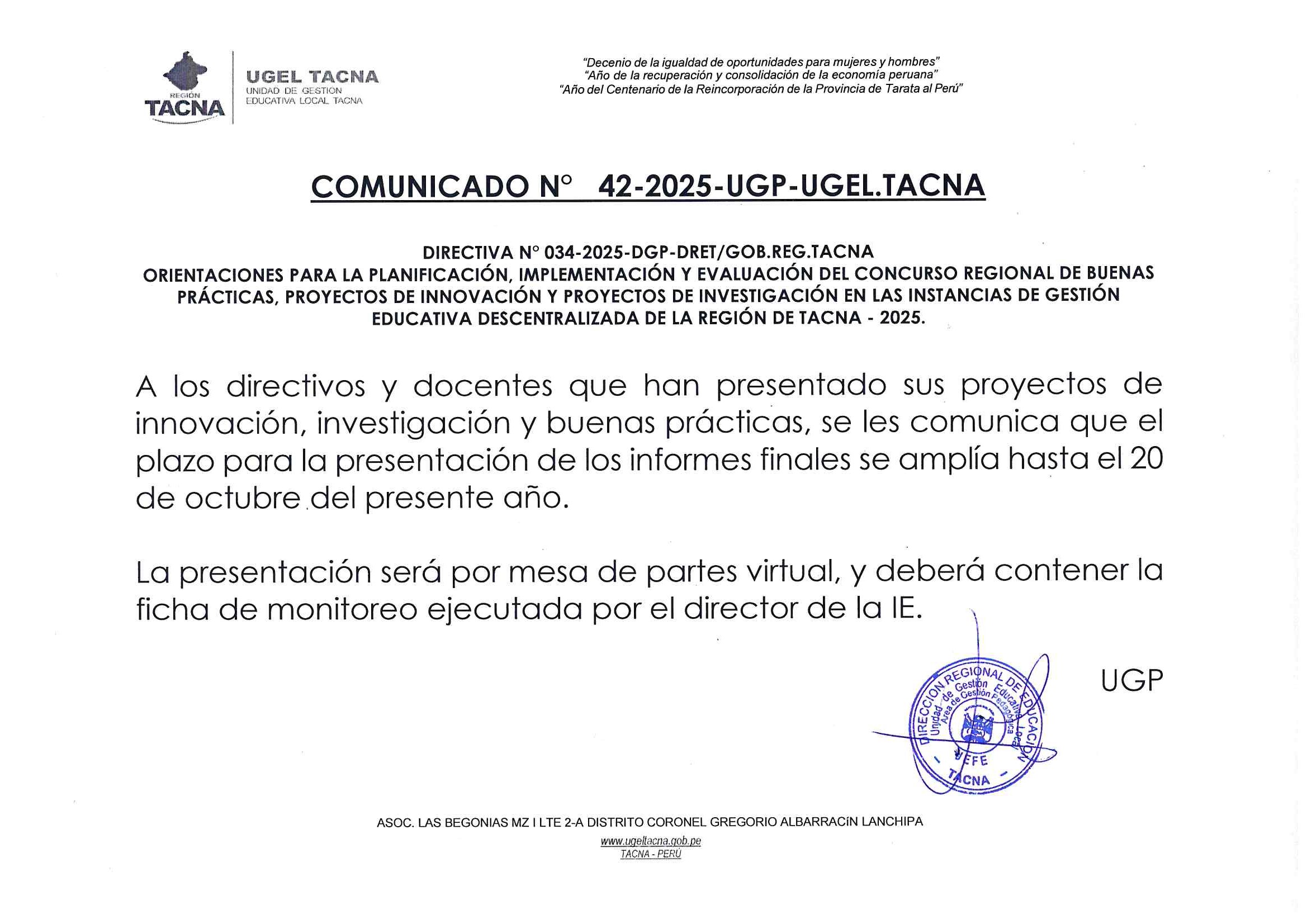 Título del comunicado